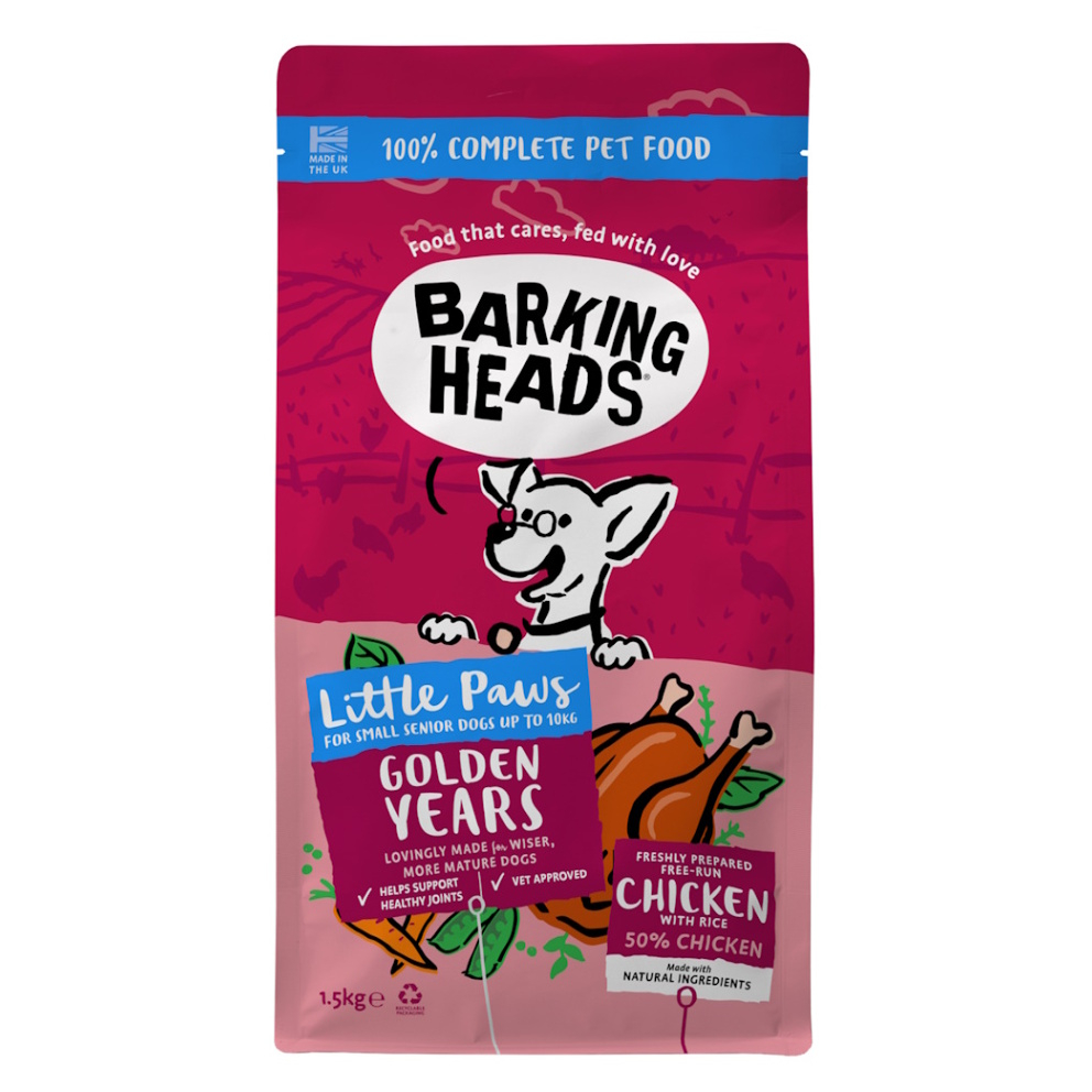 BARKING HEADS Little Paws Golden Years Chicken granule pro psy 1 ks