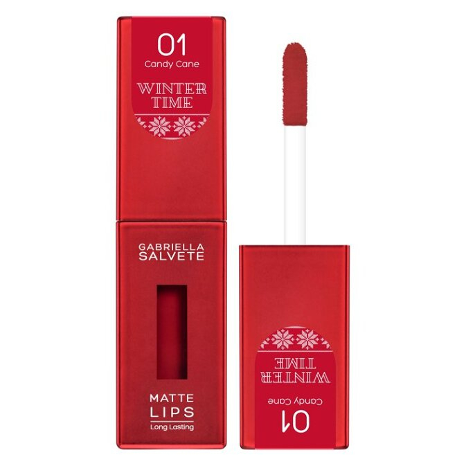 GABRIELLA SALVETE Winter Time Rtěnka Matte 01 Candy Cane 4