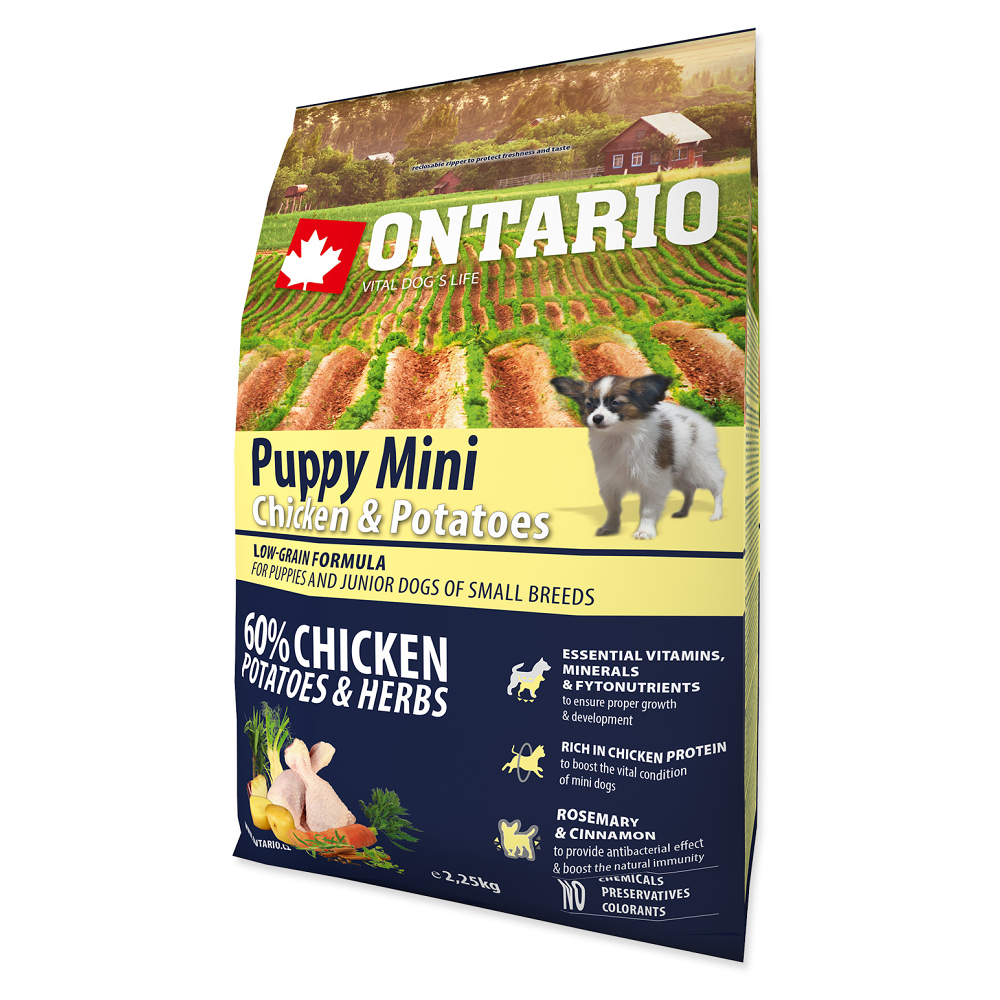 ONTARIO Puppy Mini Chicken & Potatoes granule pro štěňata 1 ks