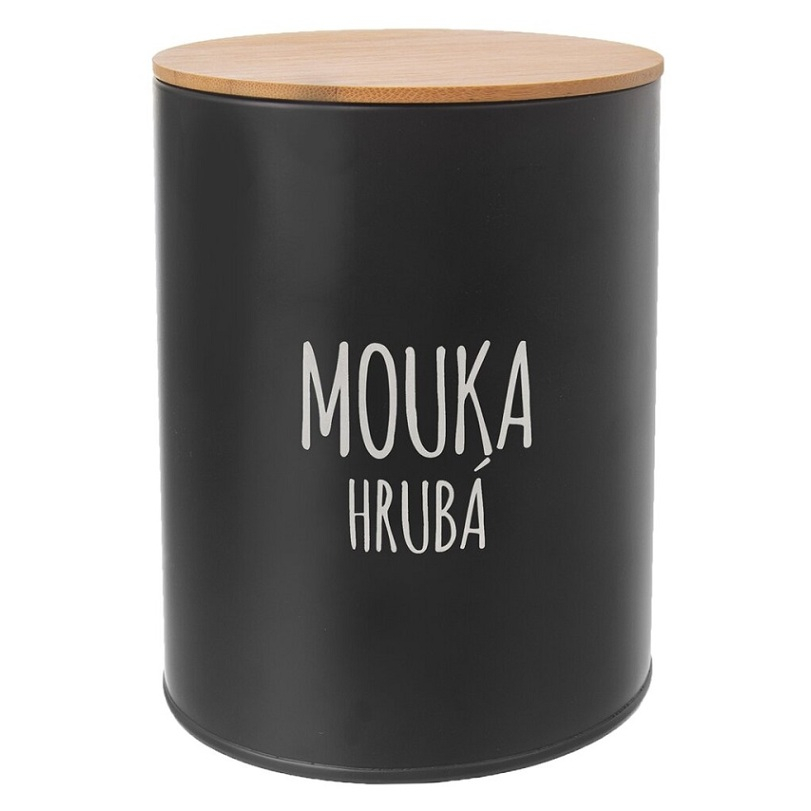 ORION Dóza Mouka hrubá plech / bambus Black 1 kus