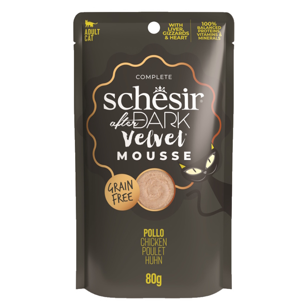 SCHESIR After Dark Velvet Mousse kapsička pro kočky kuře 80 g