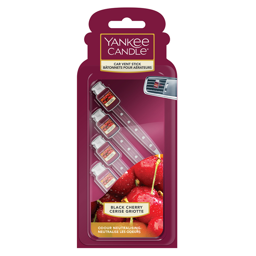 YANKEE CANDLE Luxusní visačka do auta Black Cherry 4 kusy