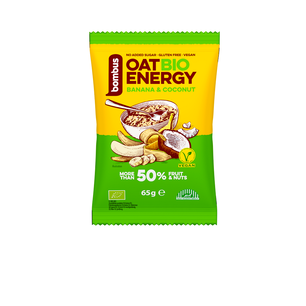 BOMBUS Oat energy banana & coconut ovesná kaše 65 g BIO
