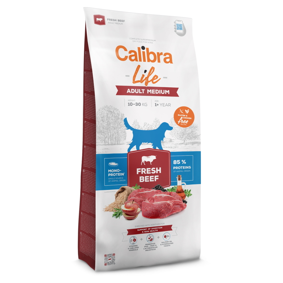CALIBRA Life Fresh Beef Adult Medium granule pro psy 1 ks