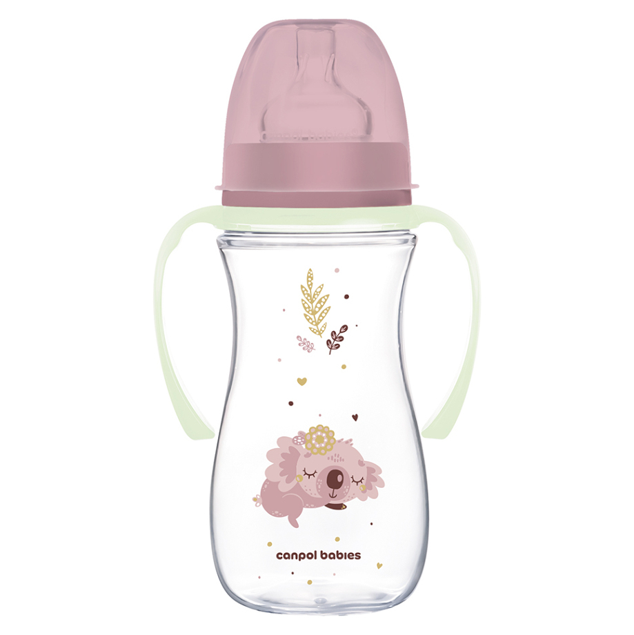 CANPOL BABIES Antikoliková lahev EasyStart sleepy koala růžová 300 ml