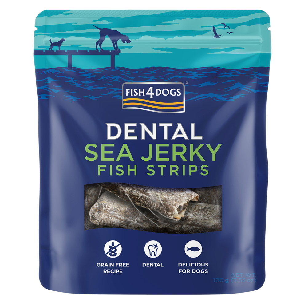 FISH4DOGS Dentální pamlsky pro psy mořská ryba proužky 100 g