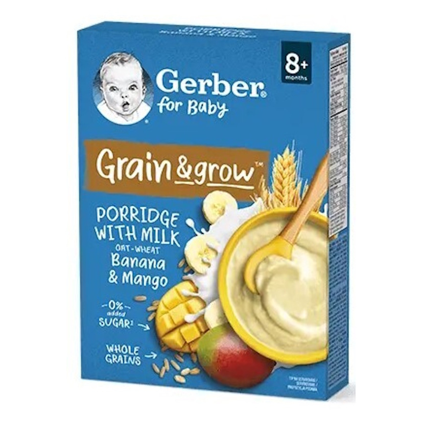 GERBER Mléčná kaše pšenično-ovesná mango banán 200 g 8m+