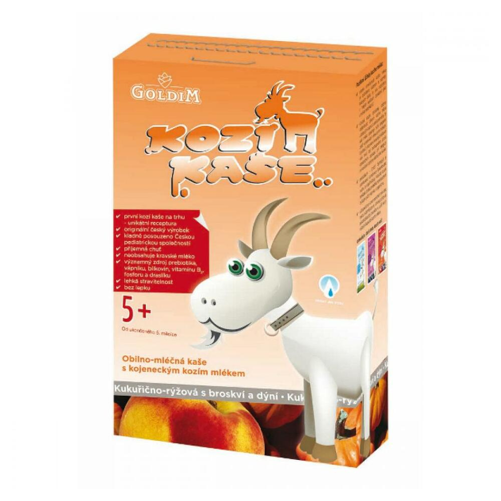 GOLDIM Kozí kaše kukuřično-rýžová s broskví a dýní od 5. měsíce 225 g