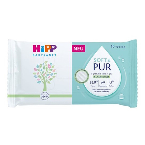 HiPP Babysanft soft&pur vlhčené ubrousky 10 kusů