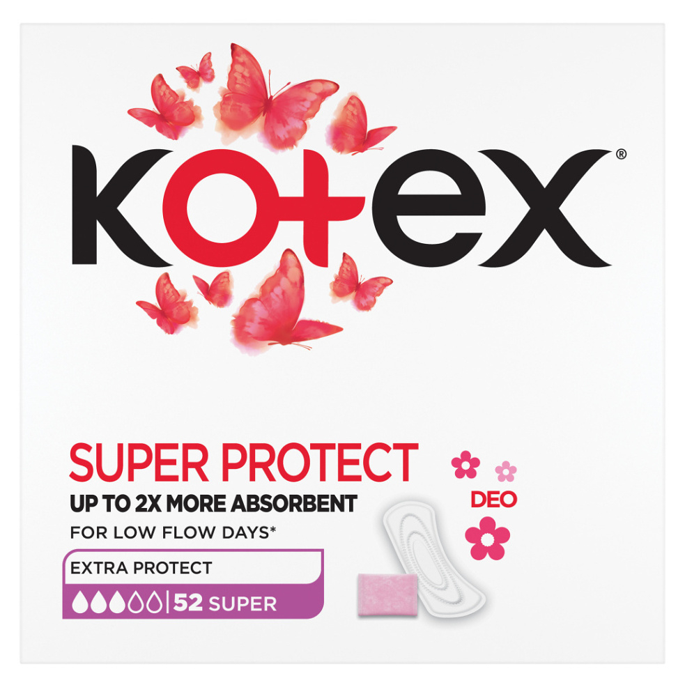 KOTEX Slipové vložky Super Deo 52 kusů
