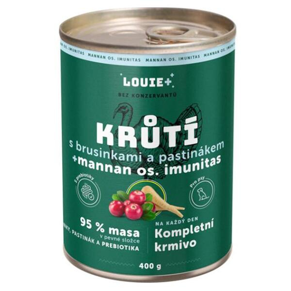 LOUIE Krůtí brusinky a prebiotika konzerva pro psy 400 g