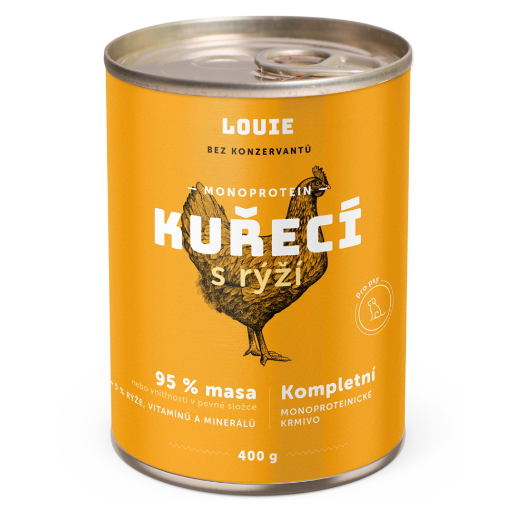 LOUIE Kuřecí s rýží konzerva pro psy 400 g