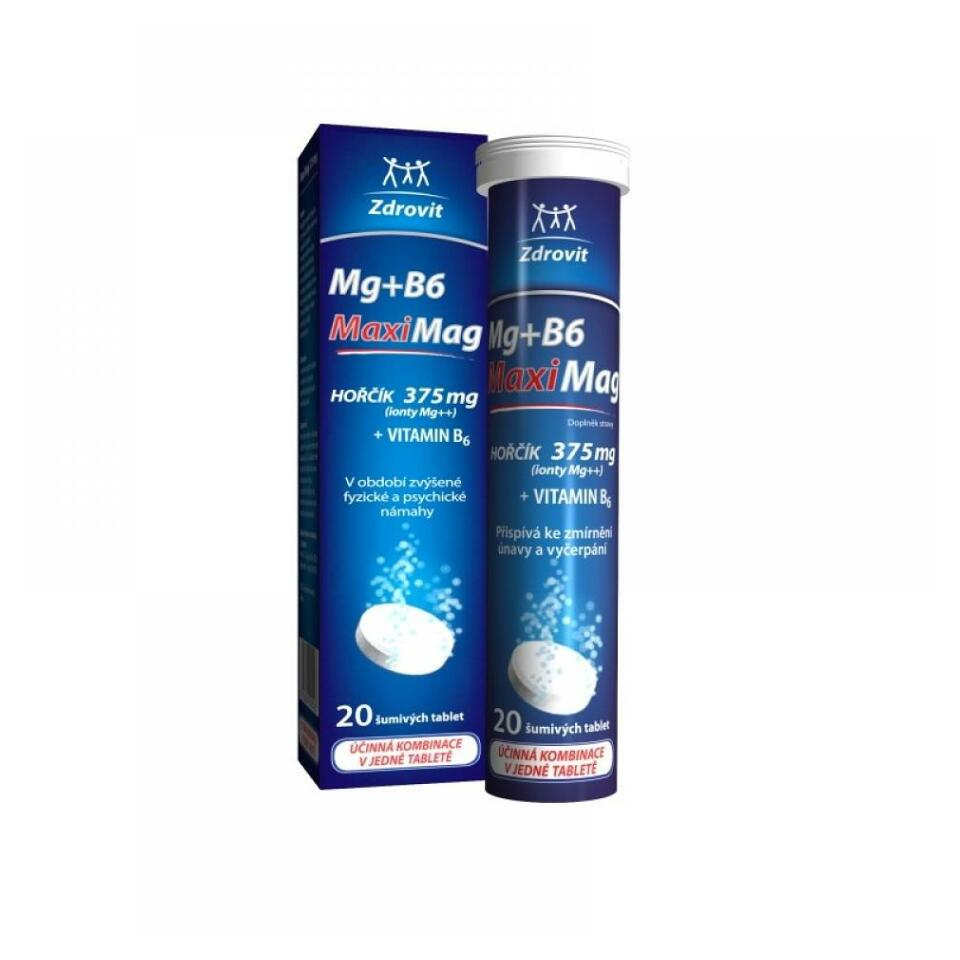 MAXIMAG Hořčík 375 mg + vitamín B6 20 šumivých tablet