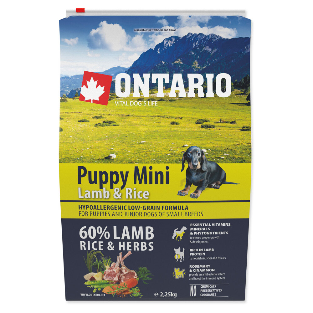 ONTARIO Puppy Mini lamb & rice granule pro psy 1 ks