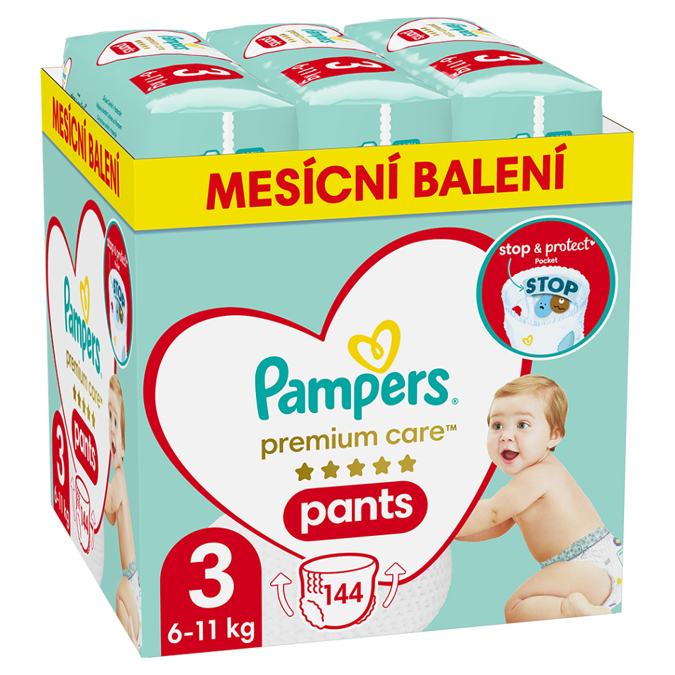 PAMPERS Premium Care vel. 3 plenkové kalhotky 6-11 kg 144 ks
