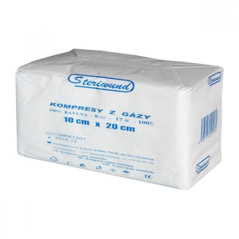 STERIWUND Gáza kompres nesterilní 10 x 20cm 100 kusů