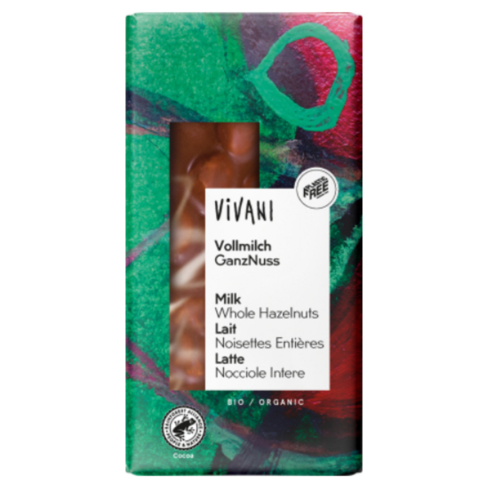 VIVANI Mléčná čokoláda s lískovými oříšky BIO 100 g