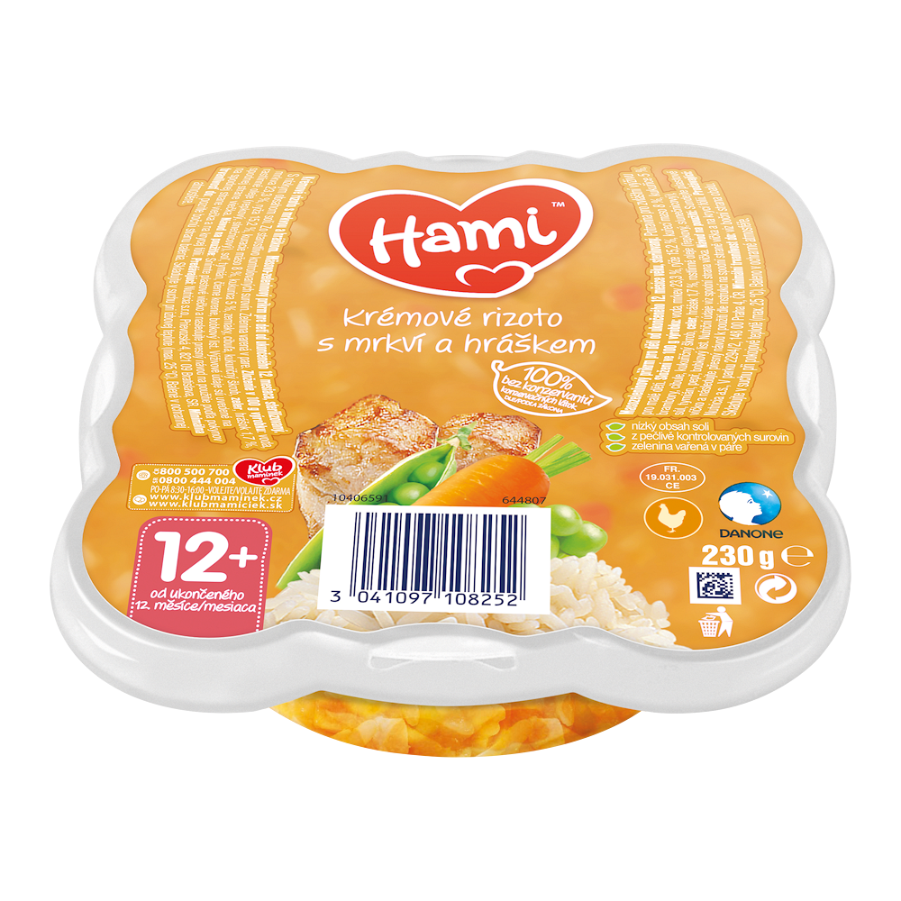 HAMI Malý Gurmán krémové rizoto s mrkví a hráškem 230 g