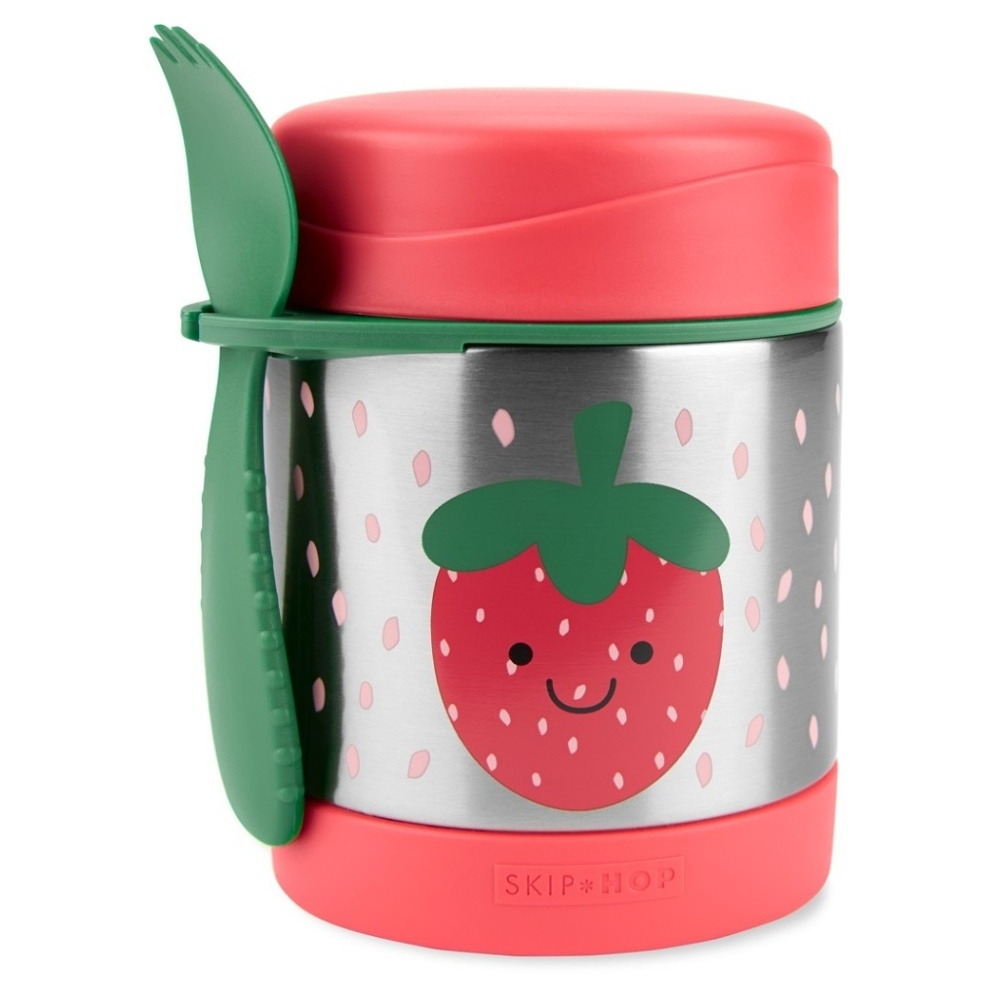 SKIP HOP Spark style termoska na jídlo se lžičkou/vidličkou jahoda od 3 let 325 ml